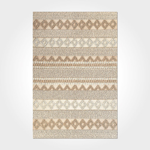 Dream Geometrik Krem Polyester Dikdörtgen Modern Desenli Pamuk Makinada Yıkanabilir Hav Toz Vermez Leke Tutmayan Kaymaz Taban Dijital Makine Baskı Salon Yolluk Mutfak Halı