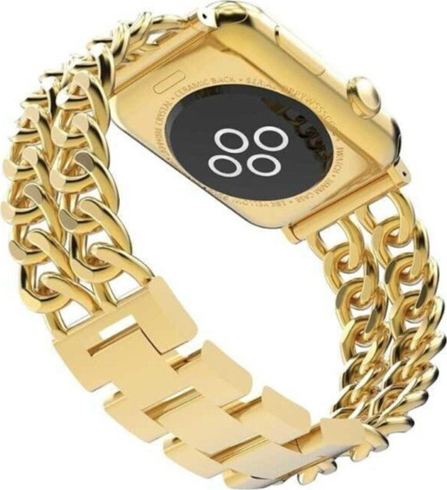 ???apple Watch 44mm Zincir Desenli Metal Kordon