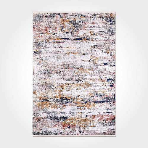 Ivy Modern Gri Polyester Dikdörtgen Modern Desenli Pamuk Makinada Yıkanabilir Hav Toz Vermez Leke Tutmayan Kaymaz Taban Dijital Makine Baskı Salon Yolluk Mutfak Halı