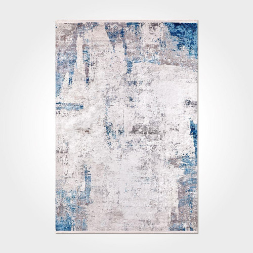 Addison Modern Gri Polyester Kare Modern Desenli Pamuk Makinada Yıkanabilir Hav Toz Vermez Leke Tutmayan Kaymaz Taban Dijital Makine Baskı Salon Yolluk Mutfak Halı