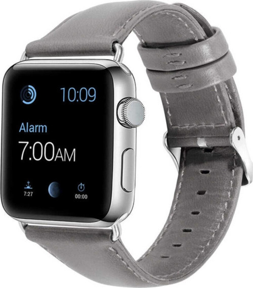 Apple Watch 44mm Deri Kordon Gri