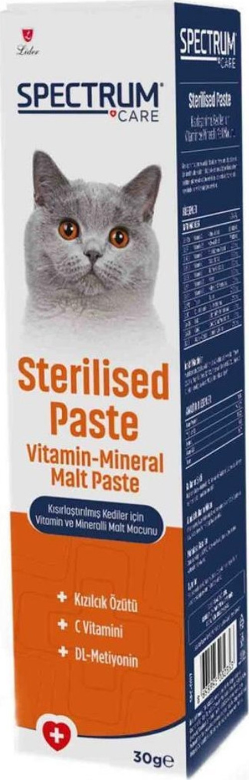 Sterilised Paste Kısırlaştırılmış Kediler İçin Vitamin ve Mineralli Malt Macunu 30 gr