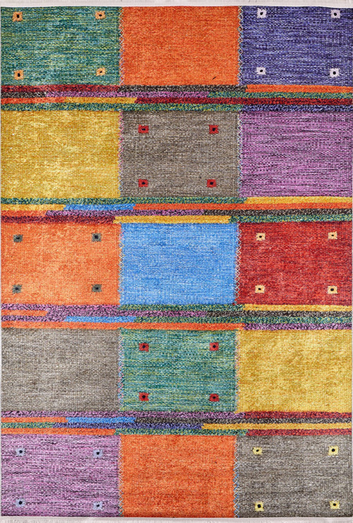 HongKong Gri Patchwork Etnik Modern Desenli Makinada Yıkanabilir Hav Toz Vermez Leke Tutmayan Kaymaz Taban Dijital Makine Baskı Salon Yolluk Mutfak Halı