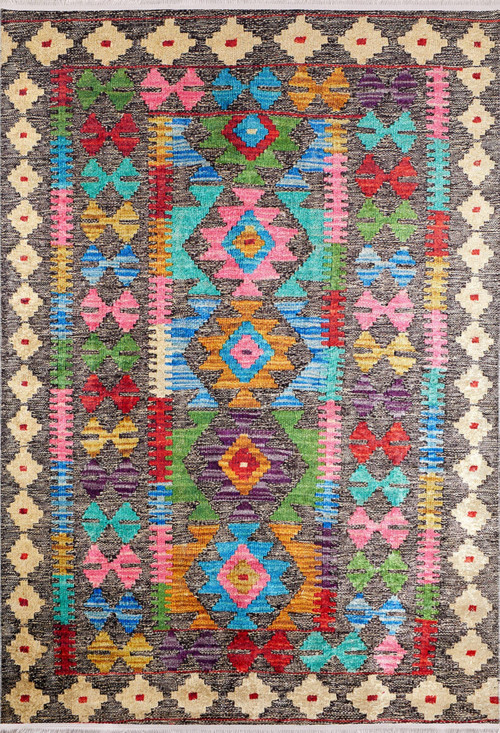 Novouralsk Kahverengi Göbekli Etnik Modern Desenli Makinada Yıkanabilir Hav Toz Vermez Leke Tutmayan Kaymaz Taban Dijital Makine Baskı Salon Yolluk Mutfak Halı