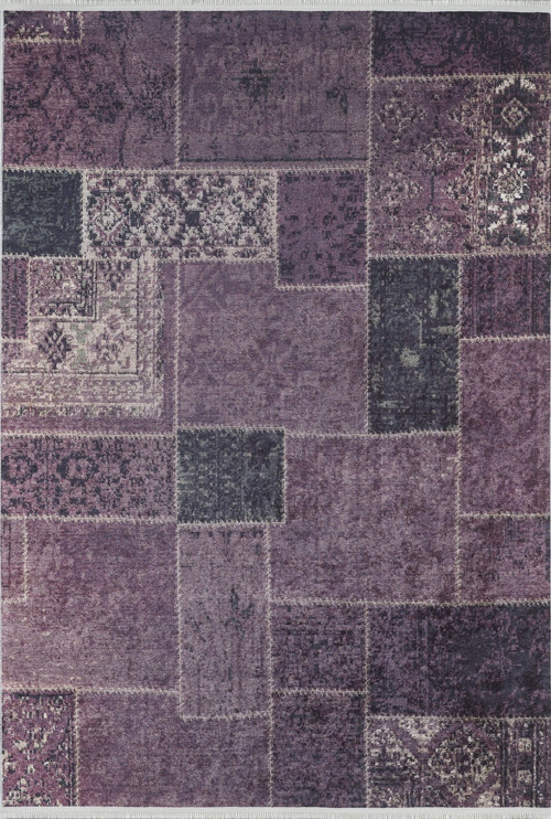 BialyBor Mor Patchwork Etnik Modern Desenli Pamuk Makinada Yıkanabilir Hav Toz Vermez Leke Tutmayan Kaymaz Taban Dijital Makine Baskı Salon Yolluk Mutfak Halı