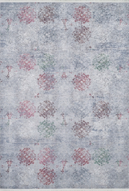 Haroonabad Yeşil Modern Etnik Desenli Makinada Yıkanabilir Hav Toz Vermez Leke Tutmayan Kaymaz Taban Dijital Makine Baskı Salon Yolluk Mutfak Halı