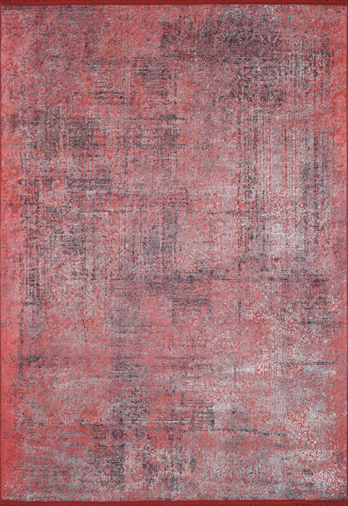 Kods Kırmızı Modern Etnik Desenli Makinada Yıkanabilir Hav Toz Vermez Leke Tutmayan Kaymaz Taban Dijital Makine Baskı Salon Yolluk Mutfak Halı