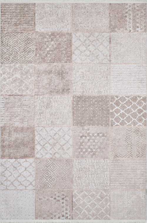 Blazowa Vizon Patchwork Etnik Modern Desenli Makinada Yıkanabilir Hav Toz Vermez Leke Tutmayan Kaymaz Taban Dijital Makine Baskı Salon Yolluk Mutfak Halı