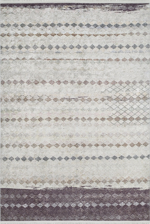 Coahuila Bej Modern Etnik Desenli Makinada Yıkanabilir Hav Toz Vermez Leke Tutmayan Kaymaz Taban Dijital Makine Baskı Salon Yolluk Mutfak Halı