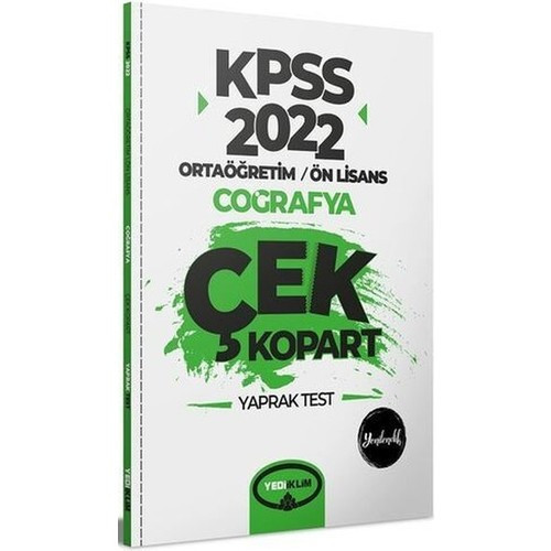 Yediiklim Yayınları Kpss Ortaöğretim Ön Lisans Coğrafya Çek Kopart Yaprak Test