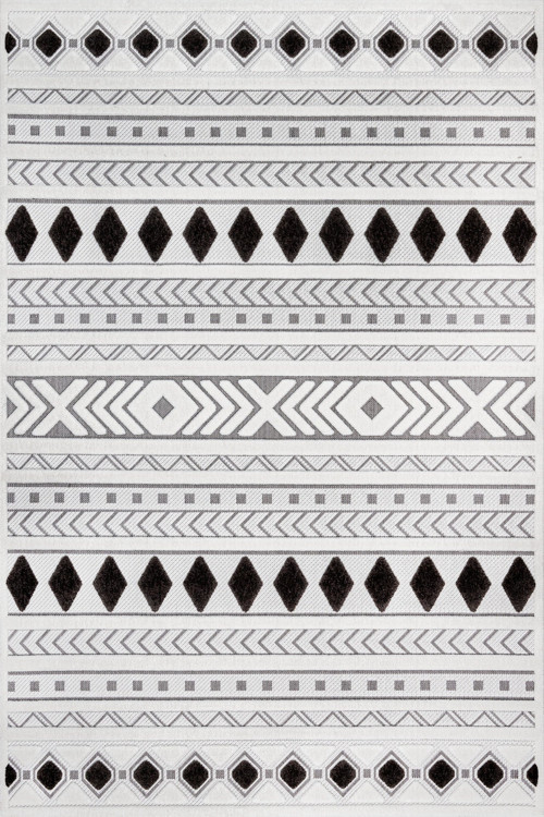 Geometrik Gri Pamuk Dikdörtgen Modern Desenli Pamuk Makinada Yıkanabilir Hav Toz Vermez Leke Tutmayan Kaymaz Taban Dijital Makine Baskı Salon Yolluk Mutfak Halı