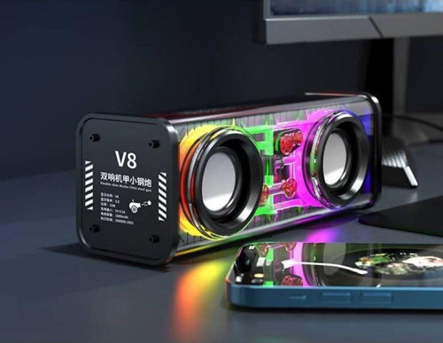 Kablosuz Hoparlör Yeni Nesil Bluetooth 5.0 Speaker 10 Metre İletimr RGB Led Aydınlatma V8