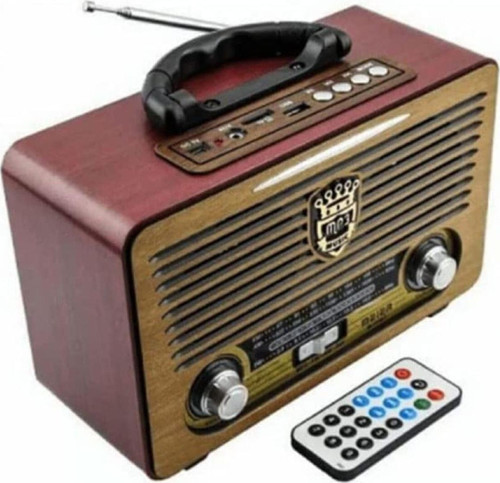 Retro Radyo Bluetooth Speaker/ Hoparlör Kumandalı Klasik Multiband Usb Girişli Radyo Sd Kart