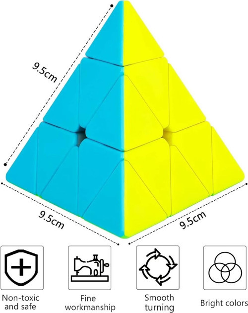 QY Speed Cube, Pyraminx Profesyonel 3x3 Speed Üçgen Rubik Zeka Küpü -Q1 Ming S2