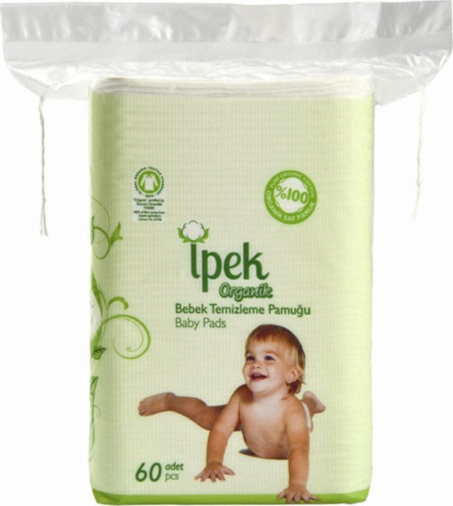 Organik Bebek Temizleme Pamuğu - 60 Adetli - Pamuk