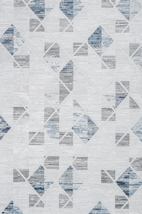 Geometrik Gri Pamuk Dikdörtgen Modern Desenli Pamuk Makinada Yıkanabilir Hav Toz Vermez Leke Tutmayan Kaymaz Taban Dijital Makine Baskı Salon Yolluk Mutfak Halı