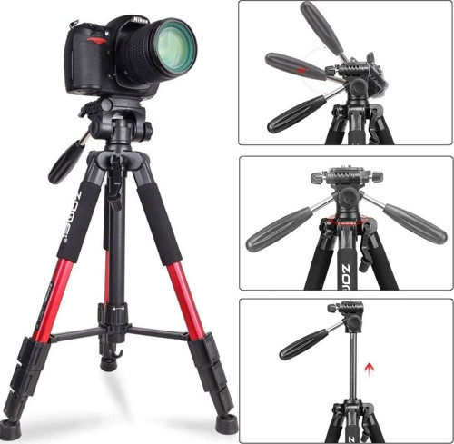 Profesyonel Zomei Q111 Taşınabilir 5kg Taşıma Kapasiteli 139,7cm Alüminyum Tripod