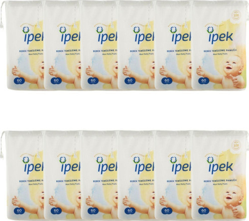 Maxi 60'lı 12 Paket Bebek Temizleme Pamuğu