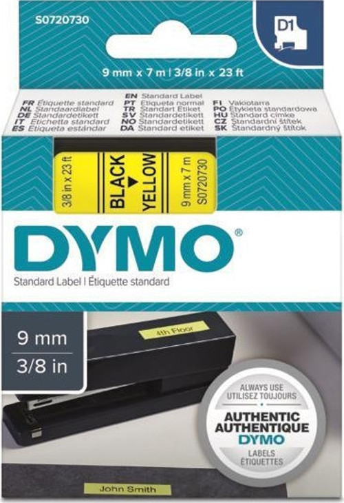 D1 Sarı/Siyah Yedek Şerit 9mm x 7mt (40918)