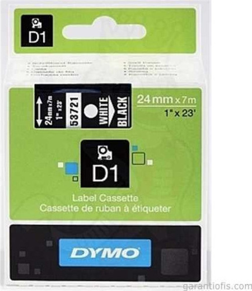 D1 Siyah/Beyaz Yedek Şerit 24mm x 7mt (53721)