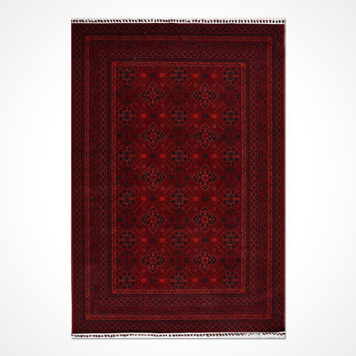 Çerçeveli Kırmızı Pamuk Dikdörtgen Modern Desenli Akrilik Hav Vermeyen Leke Tutmayan Kolay Temizlenen Yumuşak Makine Salon Yolluk Mutfak Halı