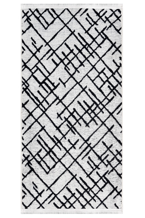 Magnolia Krem Geometrik Etnik Modern Desenli Pamuk Hav Vermeyen Leke Tutmayan Kolay Temizlenen Yumuşak Makine Salon Yolluk Mutfak Halı