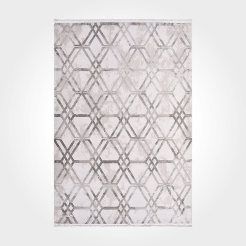 Kassidy Geometrik Gri Bambu Dikdörtgen Modern Desenli Akrilik Hav Vermeyen Leke Tutmayan Kolay Temizlenen Yumuşak Makine Salon Yolluk Mutfak Halı
