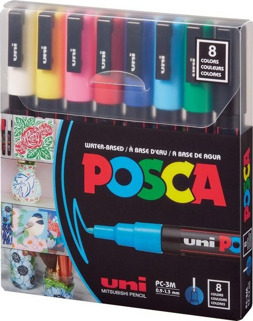 POSTER MARKÖRÜ POSCA SET PC-3M 8 Lİ ANA RENK PC-3M/8C