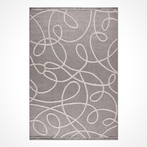 Gri Modern Etnik Desenli Poliproplen Hav Vermeyen Leke Tutmayan Kolay Temizlenen Yumuşak Makine Salon Yolluk Mutfak Halı