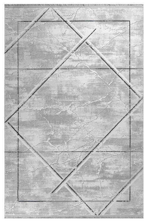 Lalitpur Geometrik Gri Akrilik Dikdörtgen Modern Desenli Akrilik Hav Vermeyen Leke Tutmayan Kolay Temizlenen Yumuşak Makine Salon Yolluk Mutfak Halı