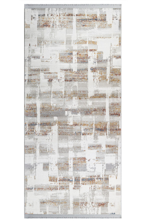 Shahd Modern Gri Akrilik Dikdörtgen Modern Desenli Akrilik Hav Vermeyen Leke Tutmayan Kolay Temizlenen Yumuşak Makine Salon Yolluk Mutfak Halı