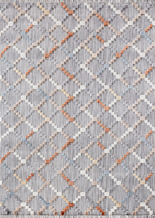 Urmi Geometrik Gri Polyester Dikdörtgen Modern Desenli Akrilik Hav Vermeyen Leke Tutmayan Kolay Temizlenen Yumuşak Makine Salon Yolluk Mutfak Halı