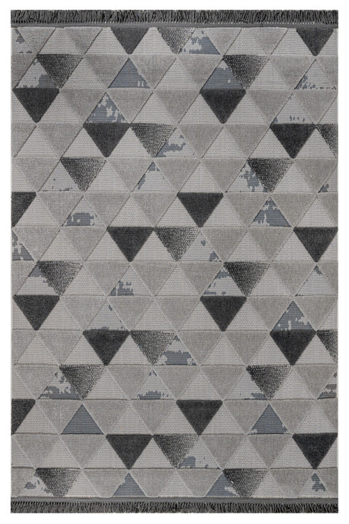 Meadow-rue Geometrik Gri Polyester Dikdörtgen Modern Desenli Akrilik Hav Vermeyen Leke Tutmayan Kolay Temizlenen Yumuşak Makine Salon Yolluk Mutfak Halı