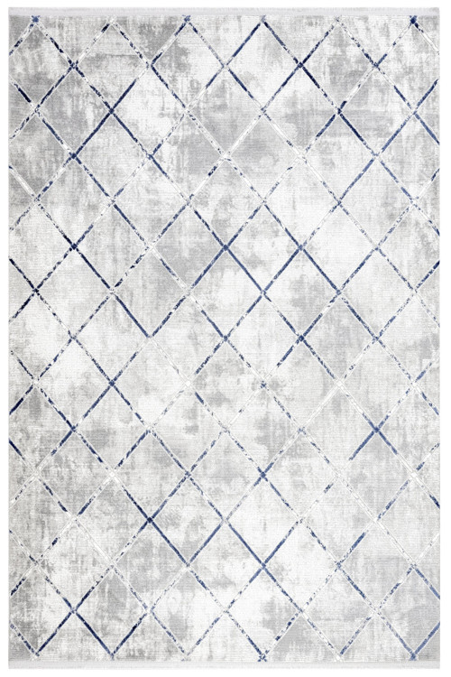 Blanch Geometrik Mavi Polyester Dikdörtgen Modern Desenli Akrilik Hav Vermeyen Leke Tutmayan Kolay Temizlenen Yumuşak Makine Salon Yolluk Mutfak Halı