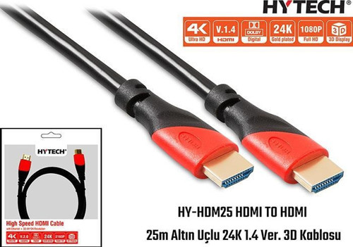 HY-XHDM25 HDMI TO HDMI 25m Altın Uçlu 24K 1.4 Ver. 3D Kablosu
