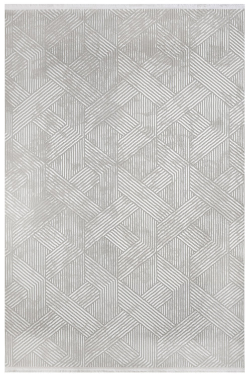 Boice Geometrik Krem Polyester Dikdörtgen Modern Desenli Akrilik Hav Vermeyen Leke Tutmayan Kolay Temizlenen Yumuşak Makine Salon Yolluk Mutfak Halı