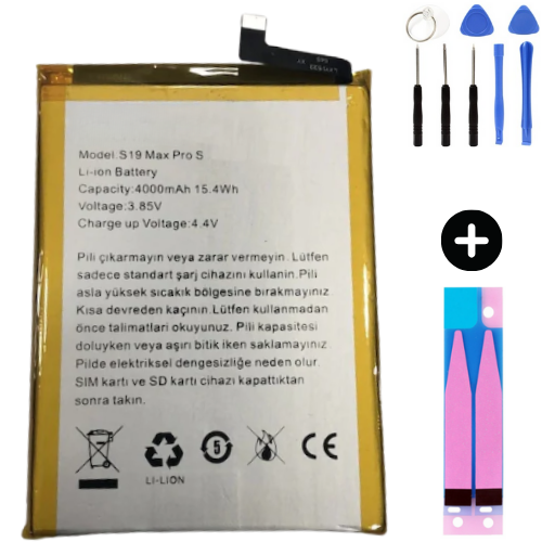 Reeder S19 Max Pro S Uyumlu A Kalite Batarya Pil + Montaj Seti