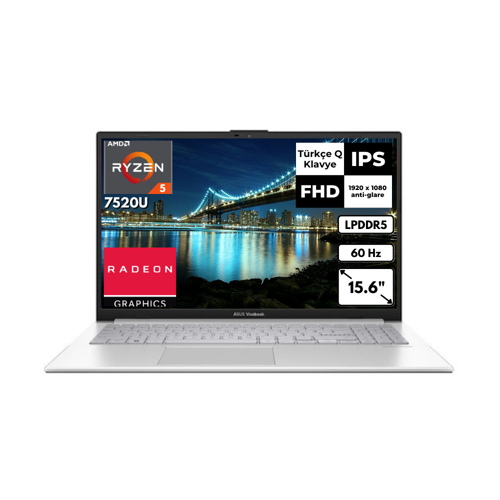 Vivobook Go 15 R5 7520U 8 GB 256 GB SSD Radeon Graphics 15.6" FHD FreeDos E1504FA-NJ115AT1