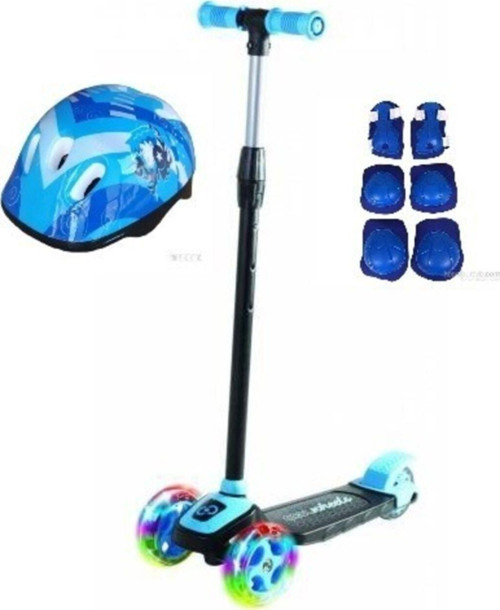 Led Işıklı 3 Tekerlekli Yükseklik Ayarlı Twist Çocuk Scooter +3 Yaş Kask Dizlik Dahil