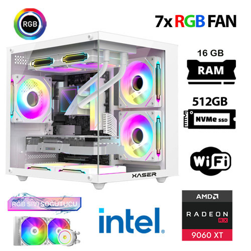 Eco X30 i9 14900KF 16GB DDR5 Ram 512GB M.2 NVMe SSD 16GB RX9060 XT Sıvı Soğutmalı Masaüstü Oyuncu Bilgisayarı