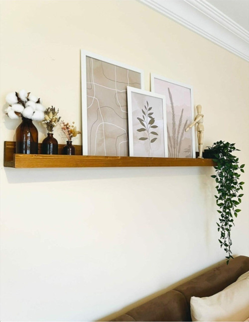 Ahşap Çerçeve Rafı 120 Cm Renk Ceviz