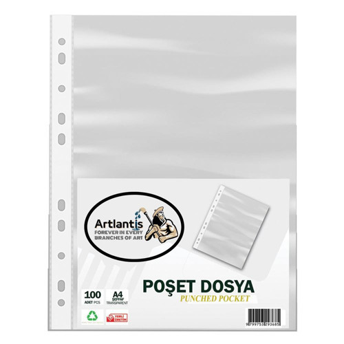 Artlantis Fotokopi Kağıdı Yeşil Büro Klasörü Telli Dosya ve Poşet Dosya Seti 1 Adet Büro Klasörü 10 Renk Telli Dosya 100 Adet Poşe 3