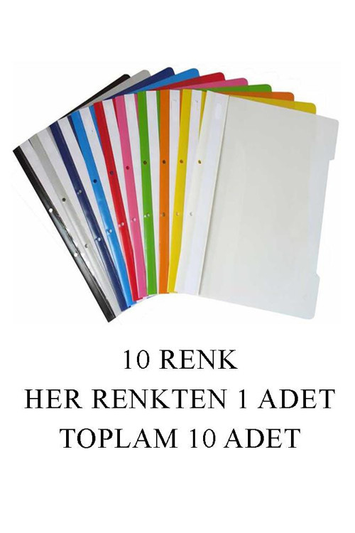 Artlantis Fotokopi Kağıdı Yeşil Büro Klasörü Telli Dosya ve Poşet Dosya Seti 1 Adet Büro Klasörü 10 Renk Telli Dosya 100 Adet Poşe 5