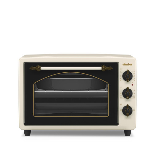3495 Retro Bej 34 LT Statik Mini/Midi Fırın - 4 Fonksiyon, Programlanabilir Pişirme & Isı Kontrol