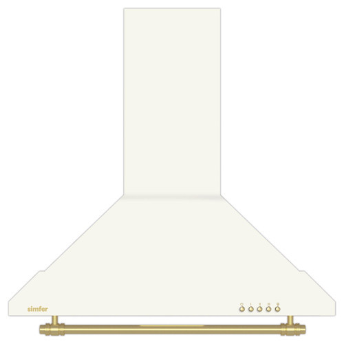 8716 60Cm Piramit Retro Bej Davlumbaz (Push Buton,Led