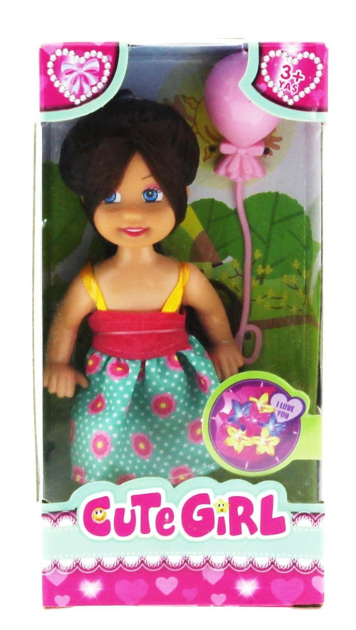Cute Girl Pembe Balonlu Kumral Mini Bebek Kız Erkek Çocuk Oyuncak Eğitici Oyuncaklar