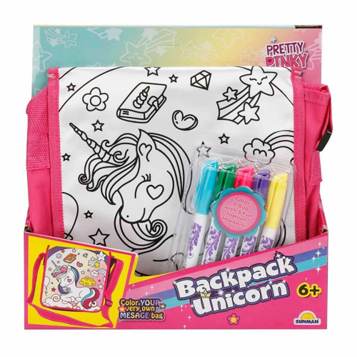 Pretty Pinky Boyanabilir Desenli Unicorn Sırt Çantası Kız Erkek Çocuk Oyuncak Eğitici Oyuncaklar