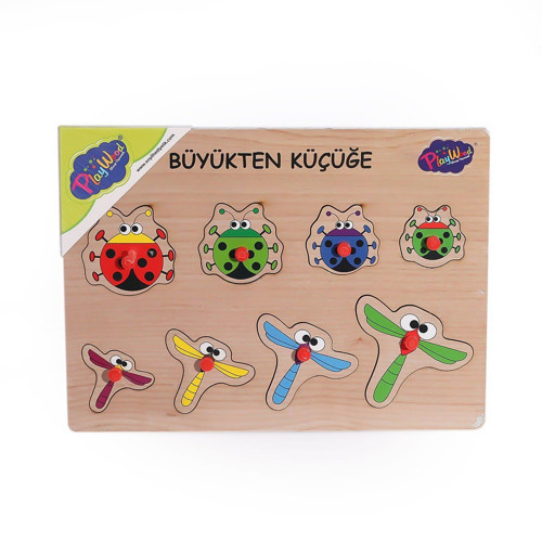 131-132 ONY Ahşap Tutmalı Puzzle Büyükten Küçüğe Kız Erkek Çocuk Oyuncak Eğitici Oyuncaklar