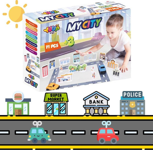 My City Otoyol Eğitici Puzzle Seti - 75 Parça