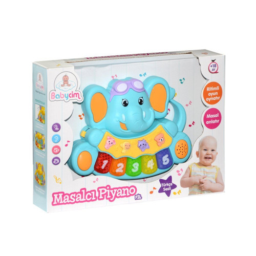 855-31A-24 Birliktoys, Babycim Masalcı Piyano-Fil Kız Erkek Çocuk Oyuncak Eğitici Oyuncaklar